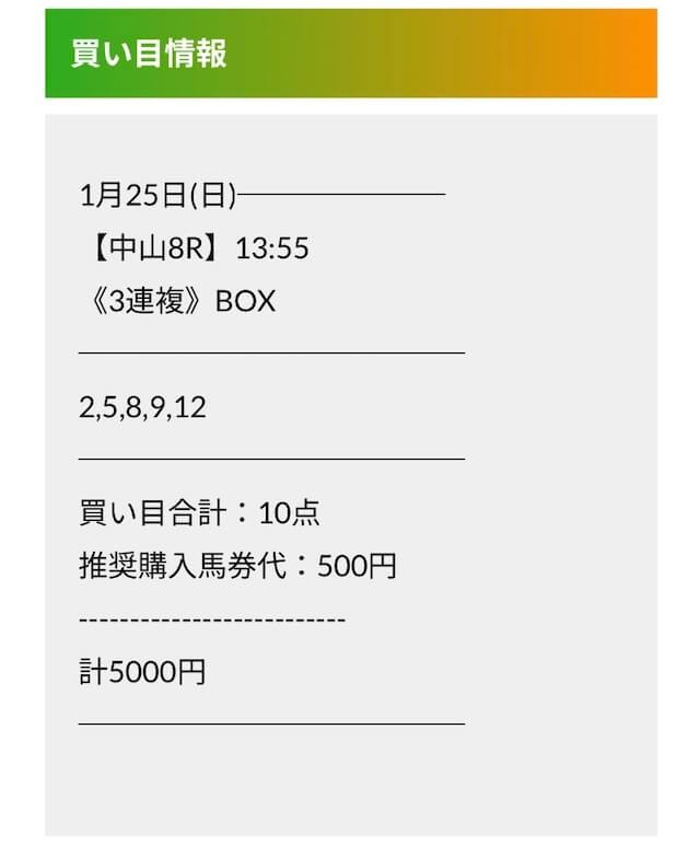 BAXISの無料予想買い目