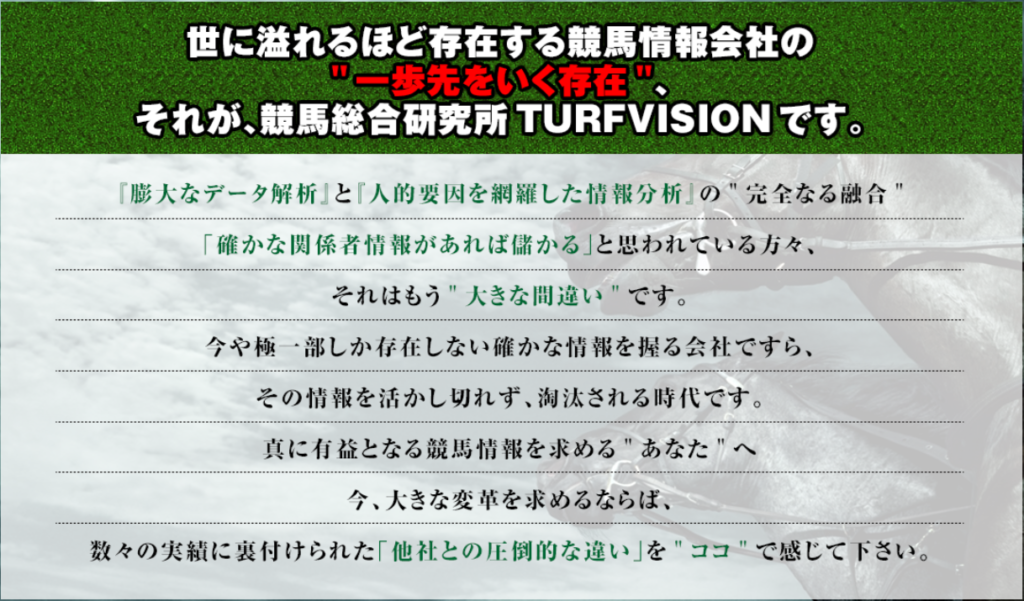 ターフビジョンの特徴