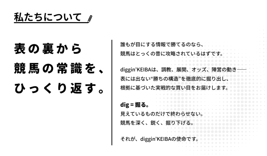 ディギン競馬の特徴