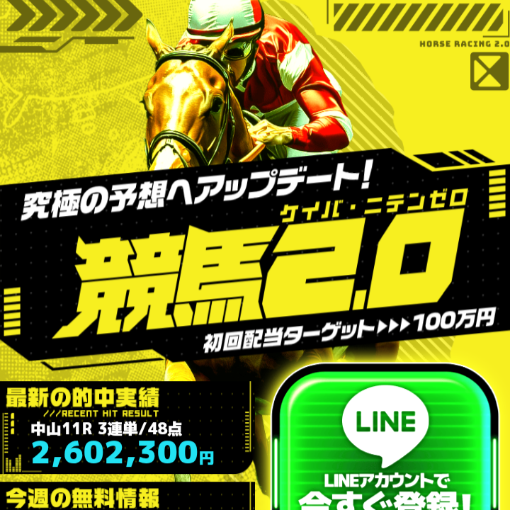競馬2.0の競馬予想は当たる？口コミ・評判と無料予想を徹底検証！