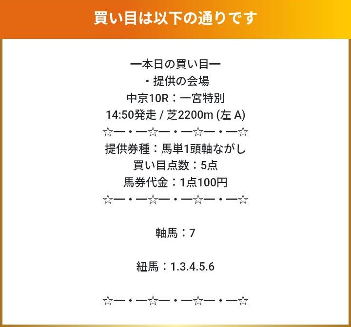 新しい競馬のカタチの無料予想買い目