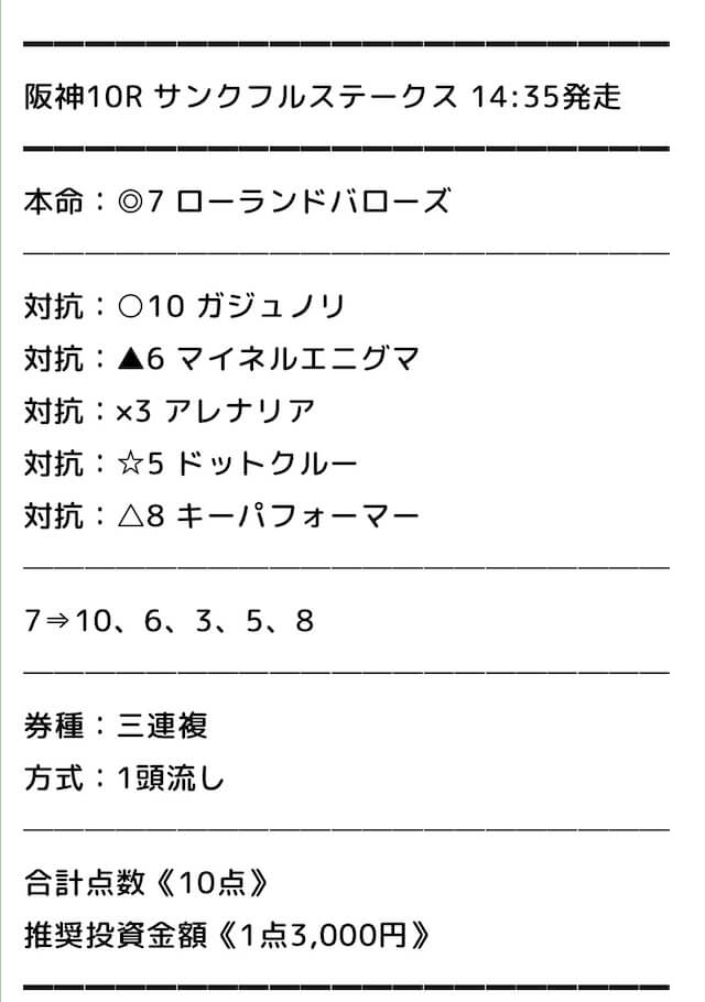 みどりの的中らんどの無料予想買い目