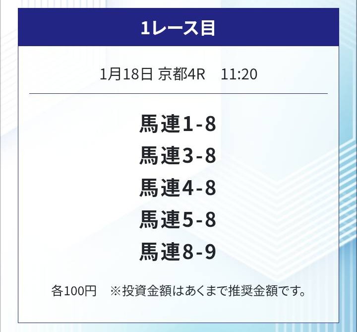 ホーステックの無料予想買い目