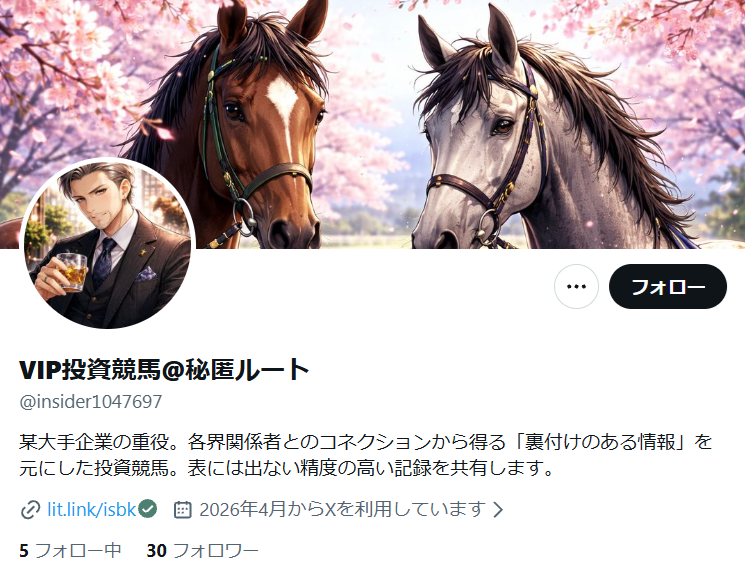 インサイダー馬券のXアカウント