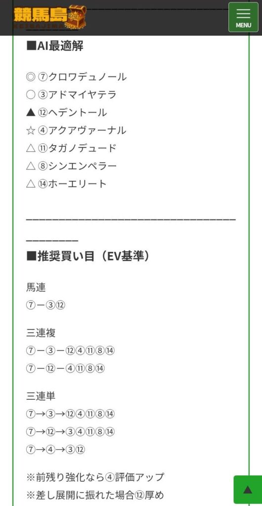 競馬島の天皇賞春買い目