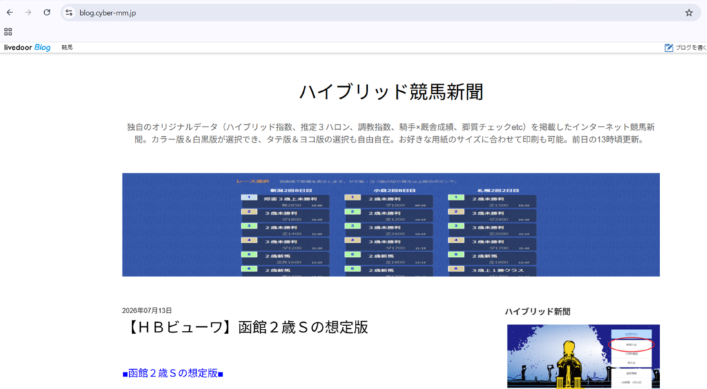 ハイブリッド競馬新聞